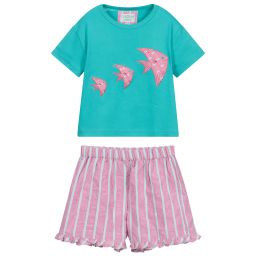 Turquaz-Green & Pink Short Pyjamas | Childrensalon Outlet