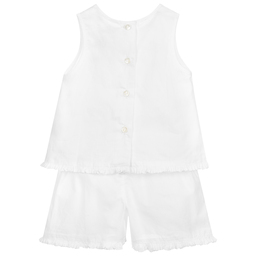 Turquaz-White Embroidered Shorts Set | Childrensalon Outlet