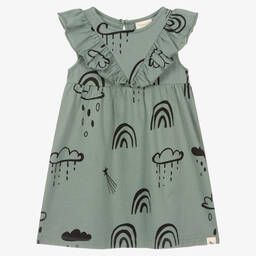 Turtledove London-Baby Girls Green Cotton Dress | Childrensalon Outlet