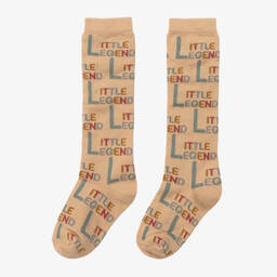 Turtledove London-Beige Cotton Knitted Socks | Childrensalon Outlet