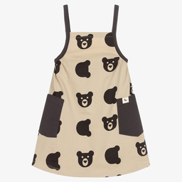 Turtledove London-Beige & Grey Cotton Dress | Childrensalon Outlet