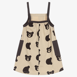 Turtledove London-Beige & Grey Cotton Dress | Childrensalon Outlet
