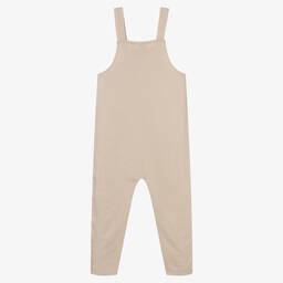 Turtledove London-Beige Organic Cotton Dungarees | Childrensalon Outlet
