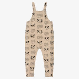 Turtledove London-Beige Organic Cotton Dungarees | Childrensalon Outlet