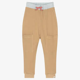 Turtledove London-Beige Organic Cotton Joggers | Childrensalon Outlet