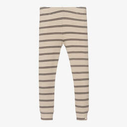 Turtledove London-Beige Organic Cotton Leggings | Childrensalon Outlet