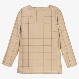 Turtledove London-Beige Organic Cotton Shirt | Childrensalon Outlet