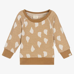 Turtledove London-Beige Organic Cotton Sweatshirt | Childrensalon Outlet
