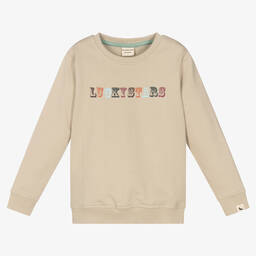 Turtledove London-Beige Organic Cotton Sweatshirt  | Childrensalon Outlet
