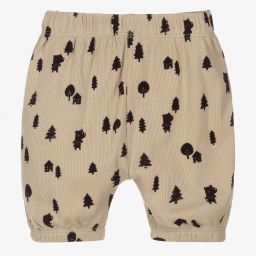 Turtledove London-Beige Ribbed Cotton Shorts | Childrensalon Outlet