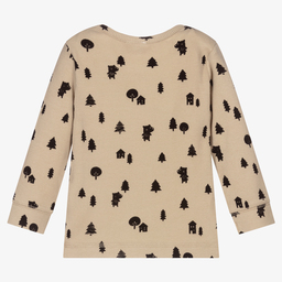 Turtledove London-Beige Ribbed Cotton Top | Childrensalon Outlet