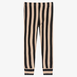 Turtledove London-Black & Beige Organic Cotton Leggings | Childrensalon Outlet