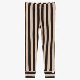 Turtledove London-Black & Beige Organic Cotton Leggings | Childrensalon Outlet