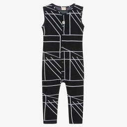 Turtledove London-Black & White Organic Cotton Jumpsuit | Childrensalon Outlet