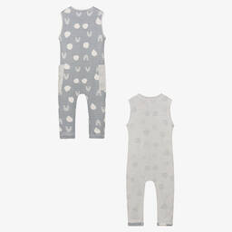 Turtledove London-Blue Cotton Reversible Jumpsuit | Childrensalon Outlet