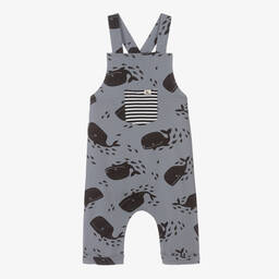 Turtledove London-Blue Organic Cotton Dungarees | Childrensalon Outlet