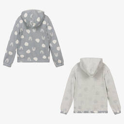 Turtledove London-Blue Reversible Cotton Hoodie | Childrensalon Outlet