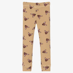 Turtledove London-Brown Organic Cotton Printed Leggings  | Childrensalon Outlet