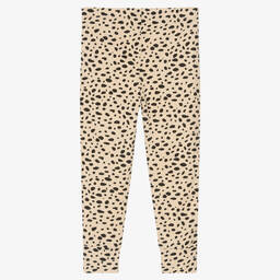 Turtledove London-Girls Beige Organic Cotton Leggings  | Childrensalon Outlet
