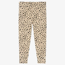 Turtledove London-Girls Beige Organic Cotton Leggings  | Childrensalon Outlet