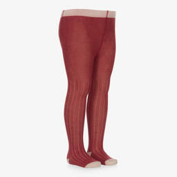 Turtledove London-Girls Pink Cotton Knitted Tights | Childrensalon Outlet
