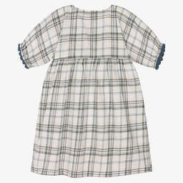 Turtledove London-Girls White Check Cotton Dress | Childrensalon Outlet