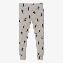 Turtledove London-Grey Organic Cotton Rib Leggings | Childrensalon Outlet
