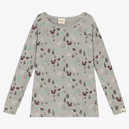 Turtledove London-Grey Organic Cotton Top | Childrensalon Outlet