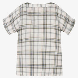 Turtledove London-White Check Cotton Shirt | Childrensalon Outlet