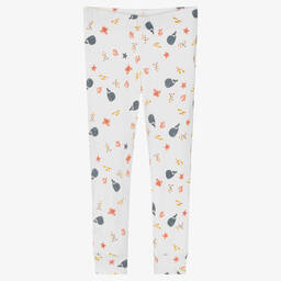 Turtledove London-White Organic Cotton Leggings  | Childrensalon Outlet