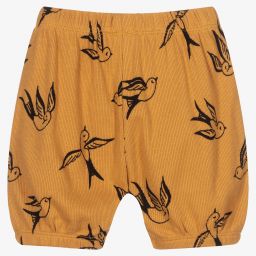 Turtledove London-Yellow Ribbed Cotton Shorts | Childrensalon Outlet