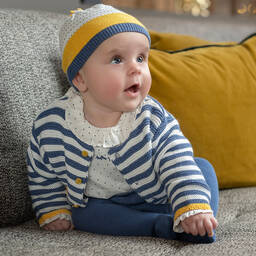 Tutto Piccolo-Трикотажный брючный комплект голубого цвета (3 предмета) | Childrensalon Outlet