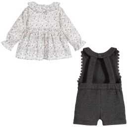 Tutto Piccolo-طقم شورت دانغري 3 قطع قطن لون عاجي، رمادي وأحمر | Childrensalon Outlet