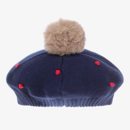 Tutto Piccolo-Синий берет c шарфом из хлопка | Childrensalon Outlet