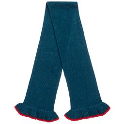 Tutto Piccolo-سكارف وقبعة مزيج قطن وصوف محبوك لون كحلي | Childrensalon Outlet