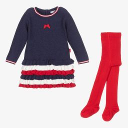 Tutto Piccolo-Blue & Red Baby Dress Set | Childrensalon Outlet