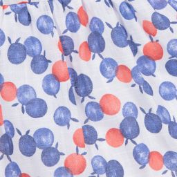 Tutto Piccolo-فستان قطن لون أبيض ، أزرق وأحمر | Childrensalon Outlet