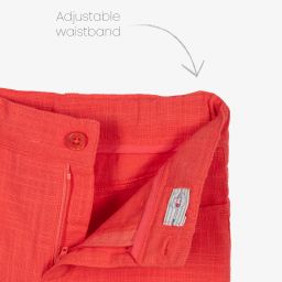 Tutto Piccolo-Голубая рубашка и красные шорты из хлопка | Childrensalon Outlet