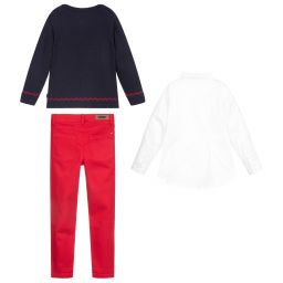 Tutto Piccolo-Комплект с синим свитером и брюками | Childrensalon Outlet