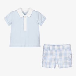 Tutto Piccolo-Голубой топ и шорты из хлопка для мальчиков | Childrensalon Outlet