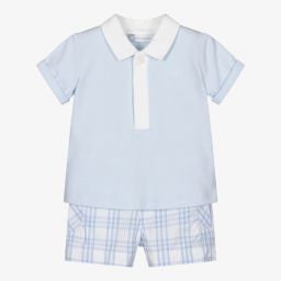 Tutto Piccolo-Голубой топ и шорты из хлопка для мальчиков | Childrensalon Outlet
