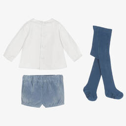 Tutto Piccolo-Комплект с голубыми шортами из хлопка | Childrensalon Outlet
