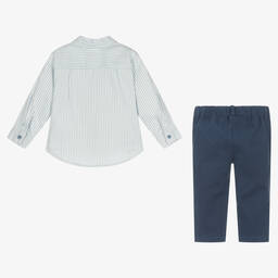Tutto Piccolo-Рубашка и синие брюки из хлопка | Childrensalon Outlet