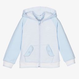 Tutto Piccolo-Boys Blue Cotton Zip-Up Top | Childrensalon Outlet