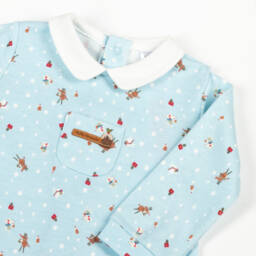 Tutto Piccolo-Boys Blue Festive Cotton Sleepsuit | Childrensalon Outlet