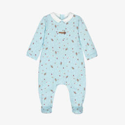 Tutto Piccolo-Boys Blue Festive Cotton Sleepsuit | Childrensalon Outlet