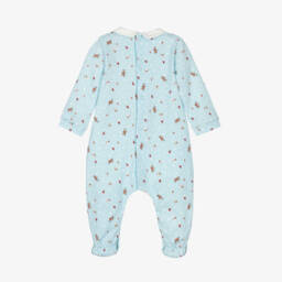Tutto Piccolo-Boys Blue Festive Cotton Sleepsuit | Childrensalon Outlet