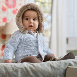 Tutto Piccolo-Голубой вязаный кардиган для мальчиков | Childrensalon Outlet