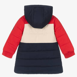 Tutto Piccolo-Boys Blue & Red Colourblock Puffer Coat | Childrensalon Outlet