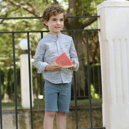 Tutto Piccolo-Boys Blue Shorts Set | Childrensalon Outlet